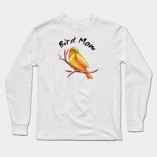 Canary Bird Mom - Black Text Long Sleeve T-Shirt